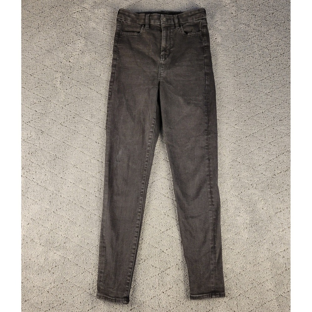 American Eagle Jeans Womens 4 Black Curvy Highest Rise Jegging Stretch Dark Wash